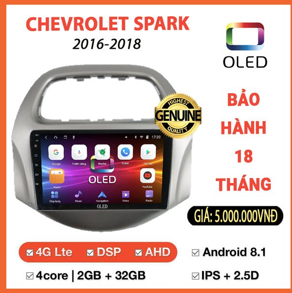 MÀN HÌNH OLED CHEVROLET SPARK 2016-2018
